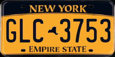 NY license plate GLC3753
