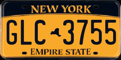 NY license plate GLC3755