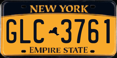 NY license plate GLC3761