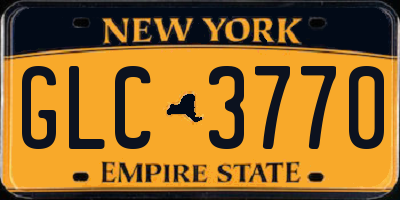 NY license plate GLC3770