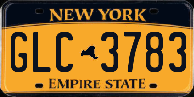 NY license plate GLC3783