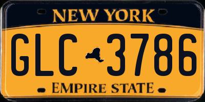 NY license plate GLC3786
