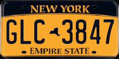 NY license plate GLC3847