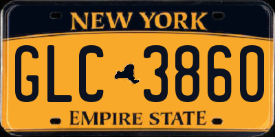 NY license plate GLC3860