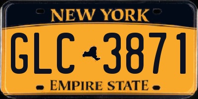 NY license plate GLC3871