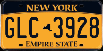 NY license plate GLC3928