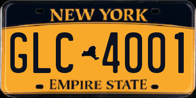 NY license plate GLC4001