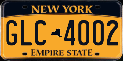 NY license plate GLC4002