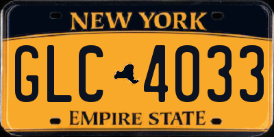 NY license plate GLC4033