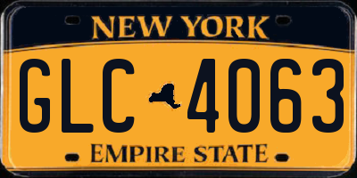 NY license plate GLC4063