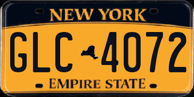 NY license plate GLC4072
