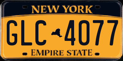 NY license plate GLC4077