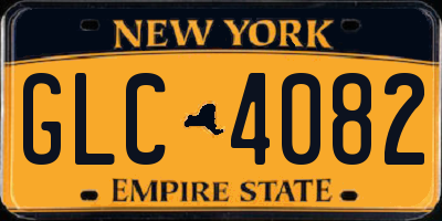 NY license plate GLC4082