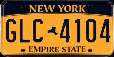 NY license plate GLC4104