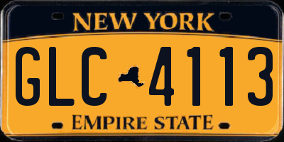 NY license plate GLC4113