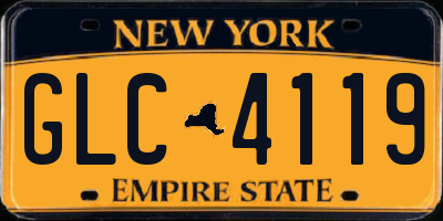 NY license plate GLC4119