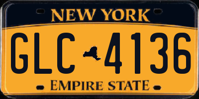 NY license plate GLC4136