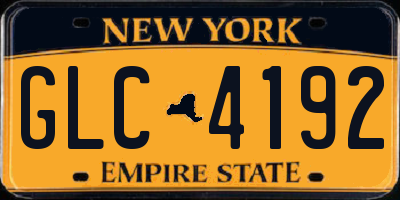 NY license plate GLC4192