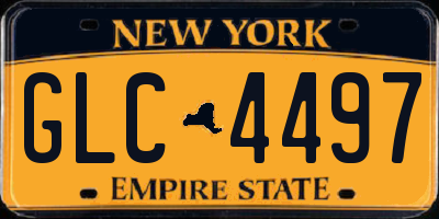 NY license plate GLC4497