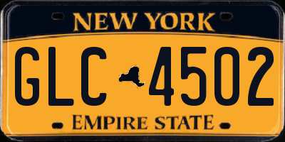NY license plate GLC4502