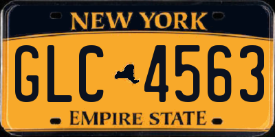 NY license plate GLC4563