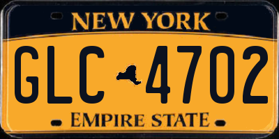 NY license plate GLC4702