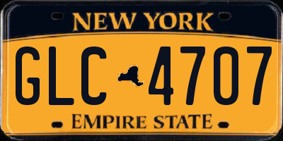 NY license plate GLC4707