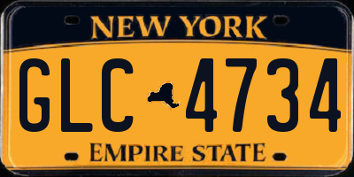 NY license plate GLC4734