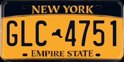NY license plate GLC4751