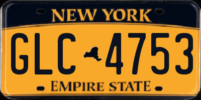 NY license plate GLC4753