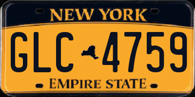 NY license plate GLC4759