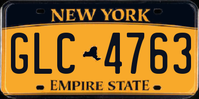 NY license plate GLC4763