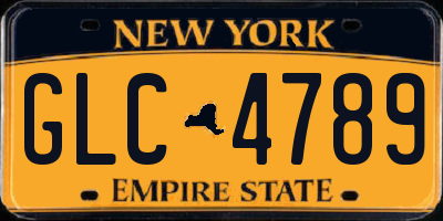 NY license plate GLC4789