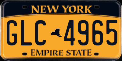 NY license plate GLC4965