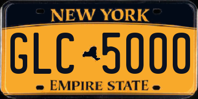 NY license plate GLC5000