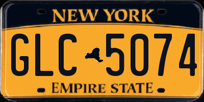 NY license plate GLC5074