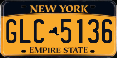 NY license plate GLC5136