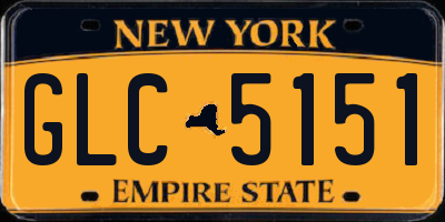 NY license plate GLC5151