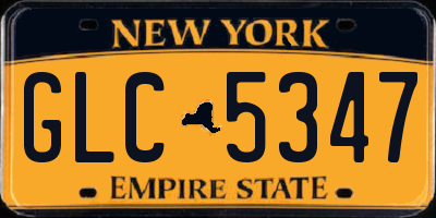 NY license plate GLC5347