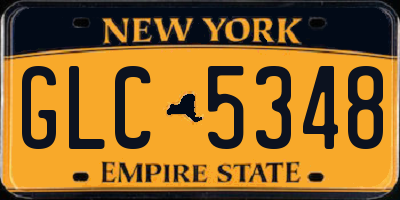 NY license plate GLC5348
