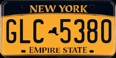 NY license plate GLC5380