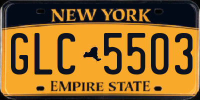 NY license plate GLC5503