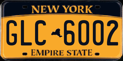 NY license plate GLC6002