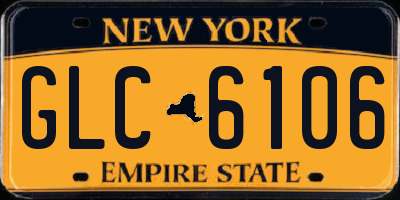 NY license plate GLC6106