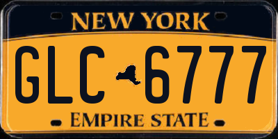 NY license plate GLC6777