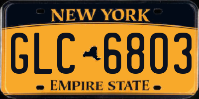 NY license plate GLC6803