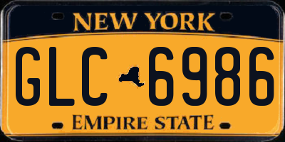 NY license plate GLC6986