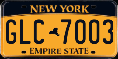 NY license plate GLC7003