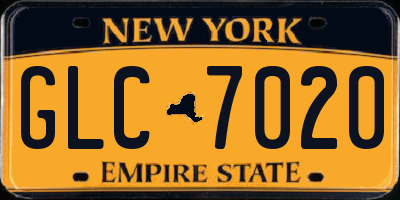 NY license plate GLC7020