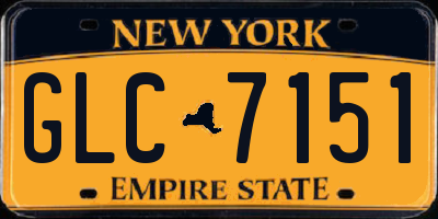 NY license plate GLC7151